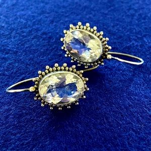 Silver white topaz earrings